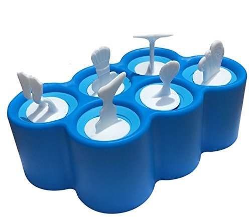 GMM Eisform für Kinder Eiszubereiter, 6 Stück Stieleisform Yogurt From (Blau)