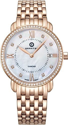 Granton Damen-Armbanduhr COLLECTION MARQUISE Analog Quarz Farbe weiß Rosa gold, 36mm damenuhr
