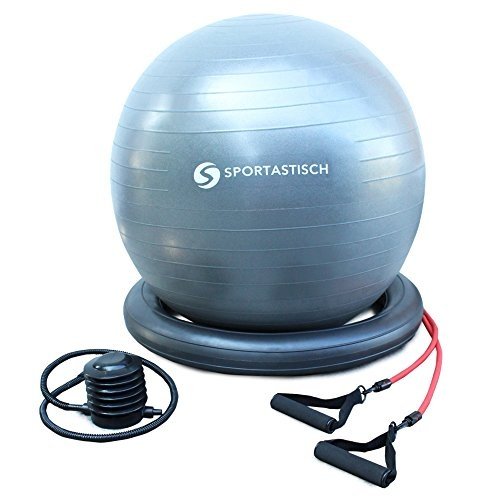 Gymnastikball "Workout Ball" mit Bändern & Luftpumpe