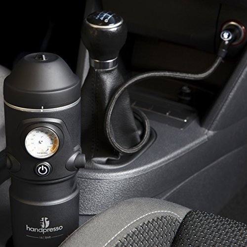 Handpresso 48261 - Auto Hybrid in schwarz für ESE Pads und gemahlenen Kaffee - für einen 12 Volt A