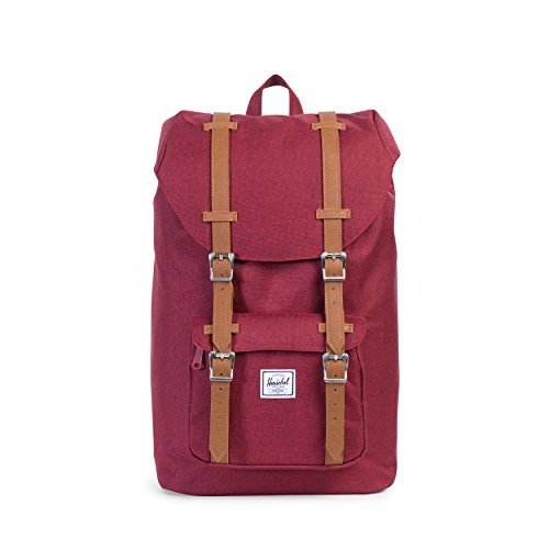 Herschel Supply Co. Rucksack Little America mid-volume, Winetasting Crosshatch/Tan Synthetic Leather