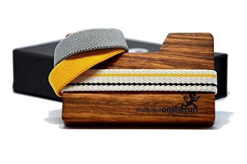 Holz Kreditkartenetui & Mini Portemonnaie mit Geldklammer - Handgefertigt aus 1 einzigem Stück Zebr