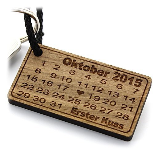 Holz Schlüsselanhänger Herztag Kalender