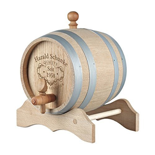 Holzfass für Whisky oder Wein mit Namens-Gravur Motiv Quality Whisky