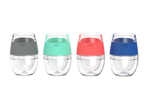 Host Wein FREEZE Kühlbecher, mehrfarbing (4-er Set) (4), Kunststoff, Multi Colored