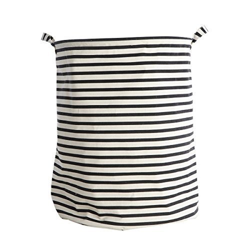 House Doctor Wäschekorb - Wäschesack - Stripes - Schwarz/Weiß Höhe 50 cm Ø 40 cm