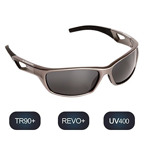 hodsgon Polarisierte Sportbrille Sonnenbrille Fahrradbrille mit UV400 Schutz für Damen und Herren A