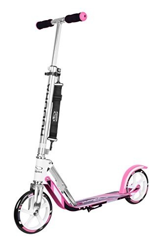 HUDORA Big Wheel Scooter 205 - Das Original, Tret-Roller klappbar - City-Scooter - 14738, weiß/pink