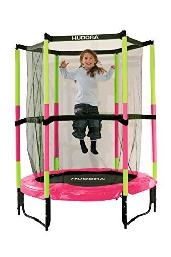 HUDORA Kinder-Trampolin Jump In mit Sicherheitsnetz - 140 cm, pink - 65609