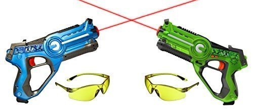 Impulse Laser Battle Set Sonder-Edition mit 2 AGETECH® SuperView Brillen (blau/grün)