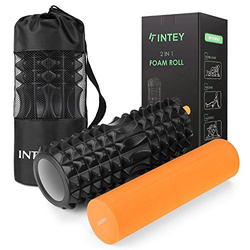 INTEY Faszienrolle Set 2 in 1 Foam Roller Gymnastikrolle für Triggerpunkt-Massage, Massagerolle zur