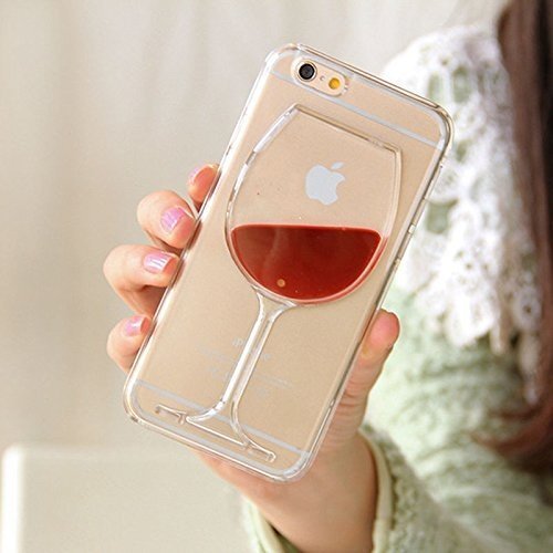 iPhone 6S Schutzhülle, lovebay 3D Kristall Liquid rot Wein Glas Case Cover für iPhone 6S 11,9 cm