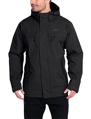 Jack Wolfskin Herren Wetterschutzjacke Wattiert North Country, black, S, 1102294-6000002