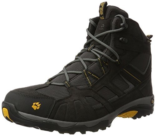 Jack Wolfskin Vojo Hike Mid Texapore 4011361 Herren Wanderschuhe, schwarz (burly yellow 3800), 43