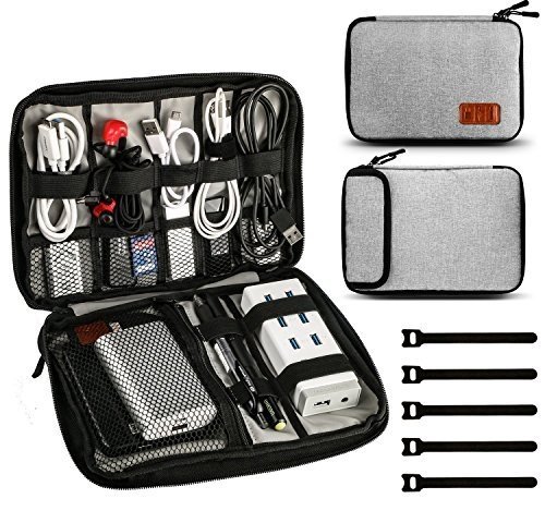 Jamber universal travel kabel organizer tasche elektronik zubehör organisator mit 5 x kabelbinder,G