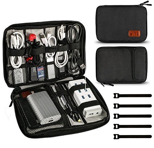 Jamber universal travel kabel organizer tasche elektronik zubehör organisator mit 5 x kabelbinder,S