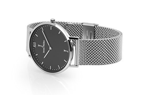 James Walker Minor Mesh S Milanaise Armbanduhr für Damen und Herren in Silber Schwarz - Ideal als G