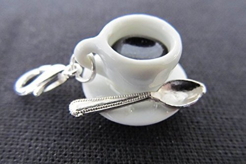 Kaffeetasse Tasse Charm Zipper Pull Anhänger Bettelanhänger Miniblings Löffel