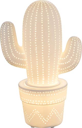 Kaktus Leuchte Porzellan Weiß