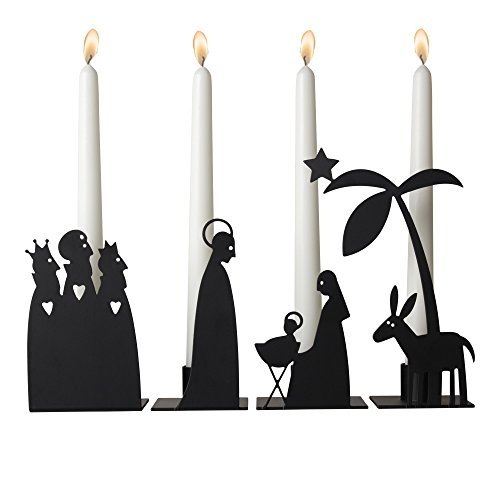 Kerzenhalter, Kerzenständer "Krippe", Adventskranz, 4 teilig