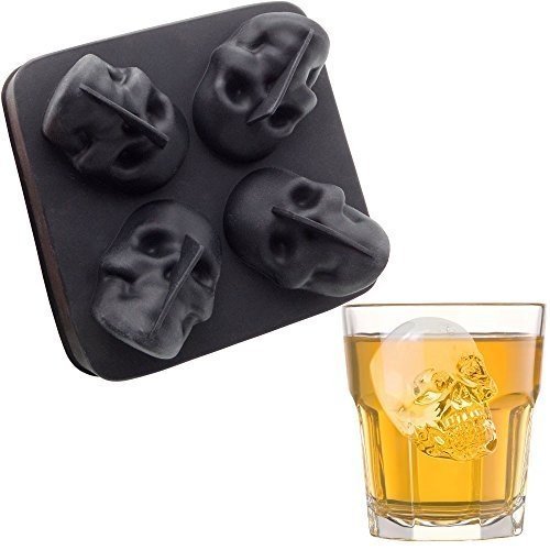 KIDAC 3D Schädel Eiswürfelform Totenkopf BPA FREI Flexible Silikon Eiswürfelschale für Cocktails