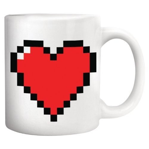 Kikkerland Wärmeeffekt-Tasse "Pixel Heart"