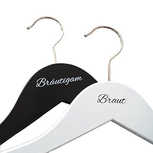 Kleiderbügel "Braut / Bräutigam" für das Brautpaar - schönes Accessoire für die Hochzeit (Braut