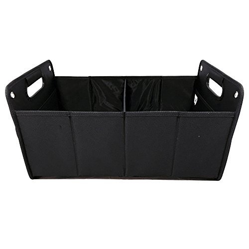 Kofferraumtasche aus Polyester mit stabilem Boden (schwarz - neutral) - Klappbox Kofferraumbox Faltb
