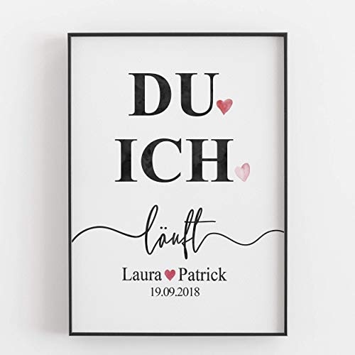 Kunstdruck personalisiert du ich läuft