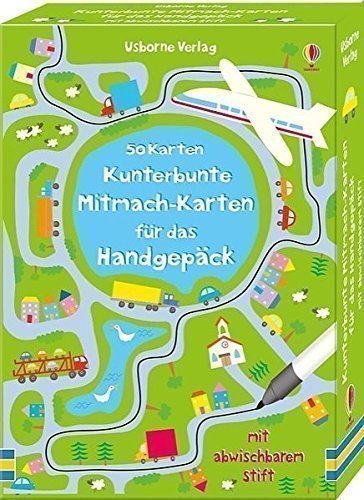 Kunterbunte Mitmach-Karten für das Handgepäck: 50 Karten mit abwischbarem Stift
