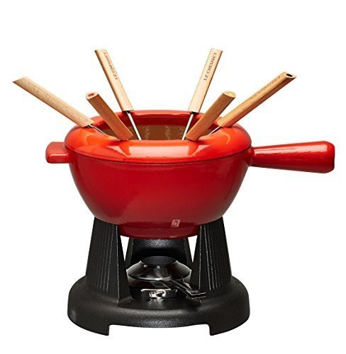 Le Creuset Gusseisen Käsefondue-Set, kirschrot