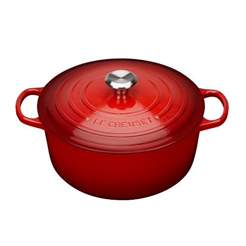 Le Creuset Gusseisen Signature Rund Bräter 24 cm, Kirschrot