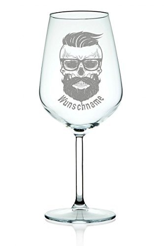 Leonardo Weinglas "Hipster 2.0" mit Namen Gravur - Lustiges & Originelles Männergeschenk - Geschenk