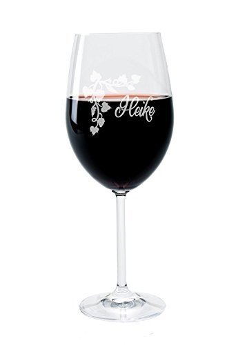Leonardo Weinglas mit Gravur des Namens und Motiv "Weinranke" Wein-Glas graviert