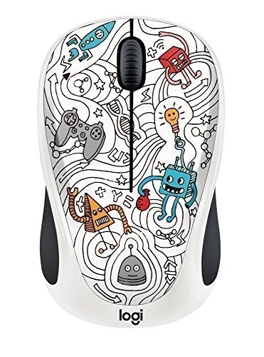 Logitech M238 Doodle Collection Kabellose Maus (mit 15 hochwertigen Aufklebern, 12 Monaten Batteriel