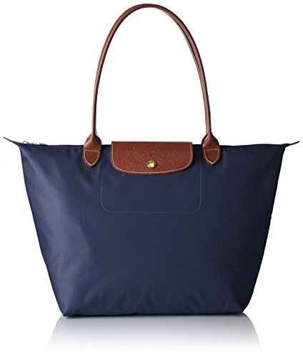 Longchamp Damen Le Pliage Large Tote Bag, Blau (Navy), 19 x 30 x 31 cm