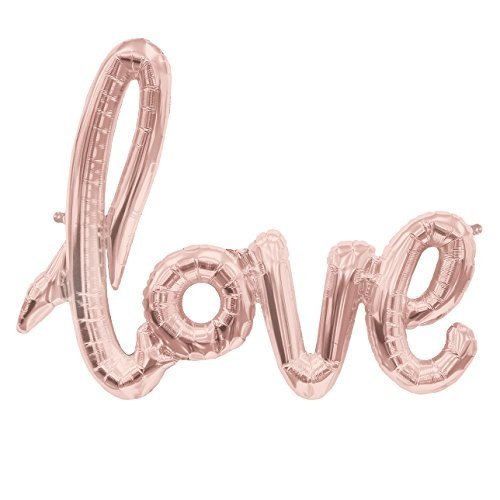 "love" Folienballon Schriftzug ca. 100cm lang rosegold