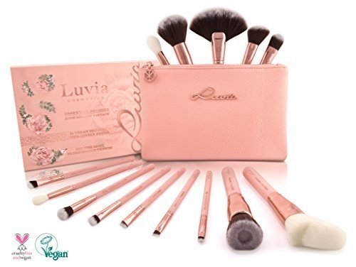 Luvia Cosmetics – Rose Golden Vintage Pinsel Set aus der Veganen Essential Brushes Schminkpinsel K