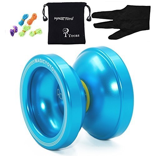 MAGICYOYO New Blue T6 Rainbow Aluminum Professional Yo-Yo Toy