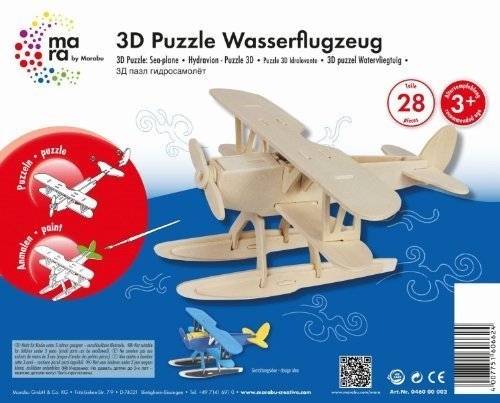 Mara by Marabu Wasserflugzeug, 3D Puzzle, 28-Teile