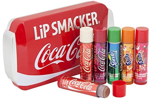 Markwins Coca Cola Geschenk-Dose mit 6 Lippenpflegestiften in verschiedenen Geschmacksrichtungen