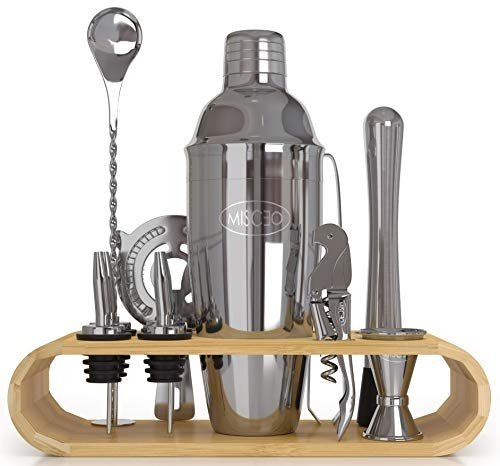 MISC∃O 12-teiliges professionelles Barkeeper Cocktail Mixer Set