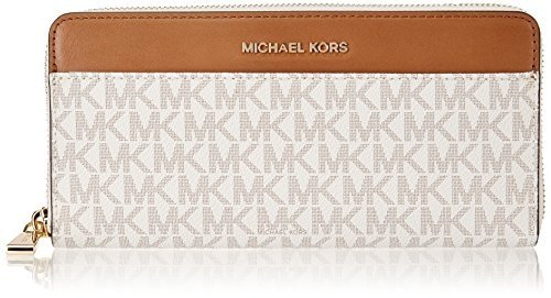 Michael Kors Damen Mercer Logo Continental Wallet Geldbörse, Elfenbein (Vanilla), 2.54x10.16x20.32 