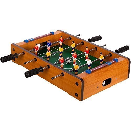 Mini Kicker helles Holzdekor Tischfußball Maße: 51x31x8 cm Gewicht: 2,6 kg, 4 Spielstangen Tischki