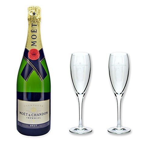 Moët & Chandon Champagner Brut Imperial 0,75l im Set mit 2 original Moët Gläser