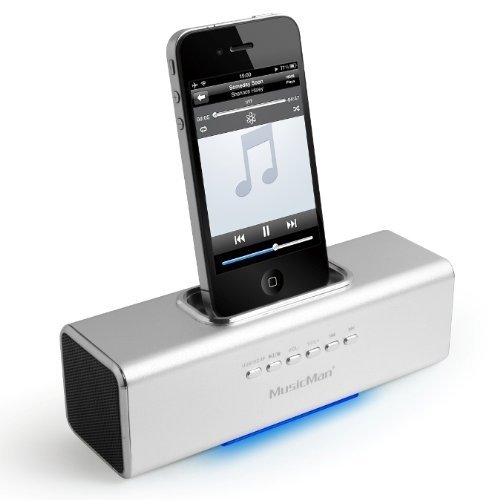 MusicMan TXX3549 Soundstation/Stereo Lautsprecher mit integriertem Akku (MP3 Player, Micro-SD Karten