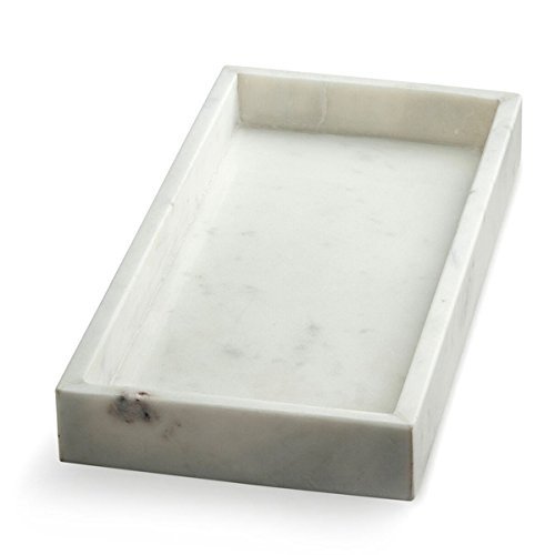Nordstjerne Marmortablett - 30 x 15 cm - Weißer Marmor - für Badezimmer, Coffee Tables, Dekoration