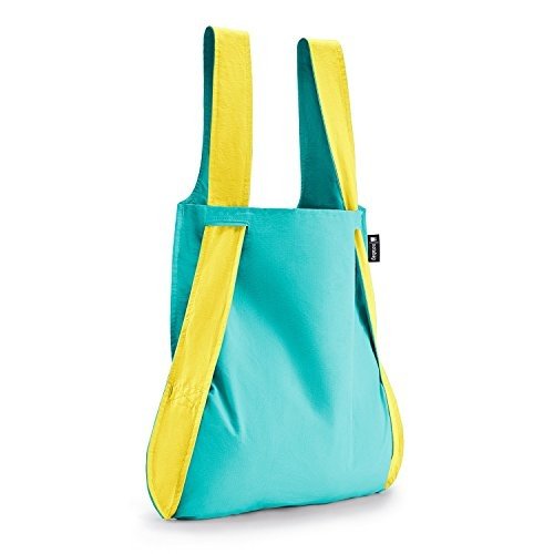 Notabag - 2in1 Tasche Umhängetasche und Rucksack gelb/minze, 65 x 45 cm, wasserfest