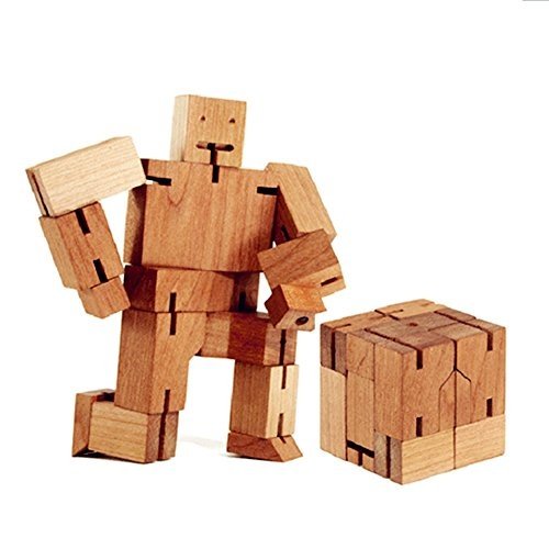 OFT Cube Robot Jungen Mädchen Holz Zauberwürfel Spielzeugroboter (holz)