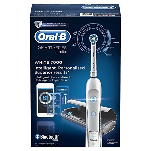 Oral-B SmartSeries 7000 elektrische Zahnbürste, mit Timer und drei Aufsteckbürsten, weiß